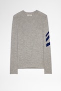 Kennedy Pullover 100% Kaschmir - Grauer Herren-Pullover aus Kaschmir mit Pfeilmotiven