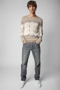 Pullover Kennedy Kaschmir - Herren-Kaschmirpullover mit Batikprint
