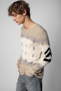 Pullover Kennedy Kaschmir - Herren-Kaschmirpullover mit Batikprint