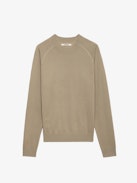 Thomaso Sweater - Men's beige sweater with ZV embroidery.