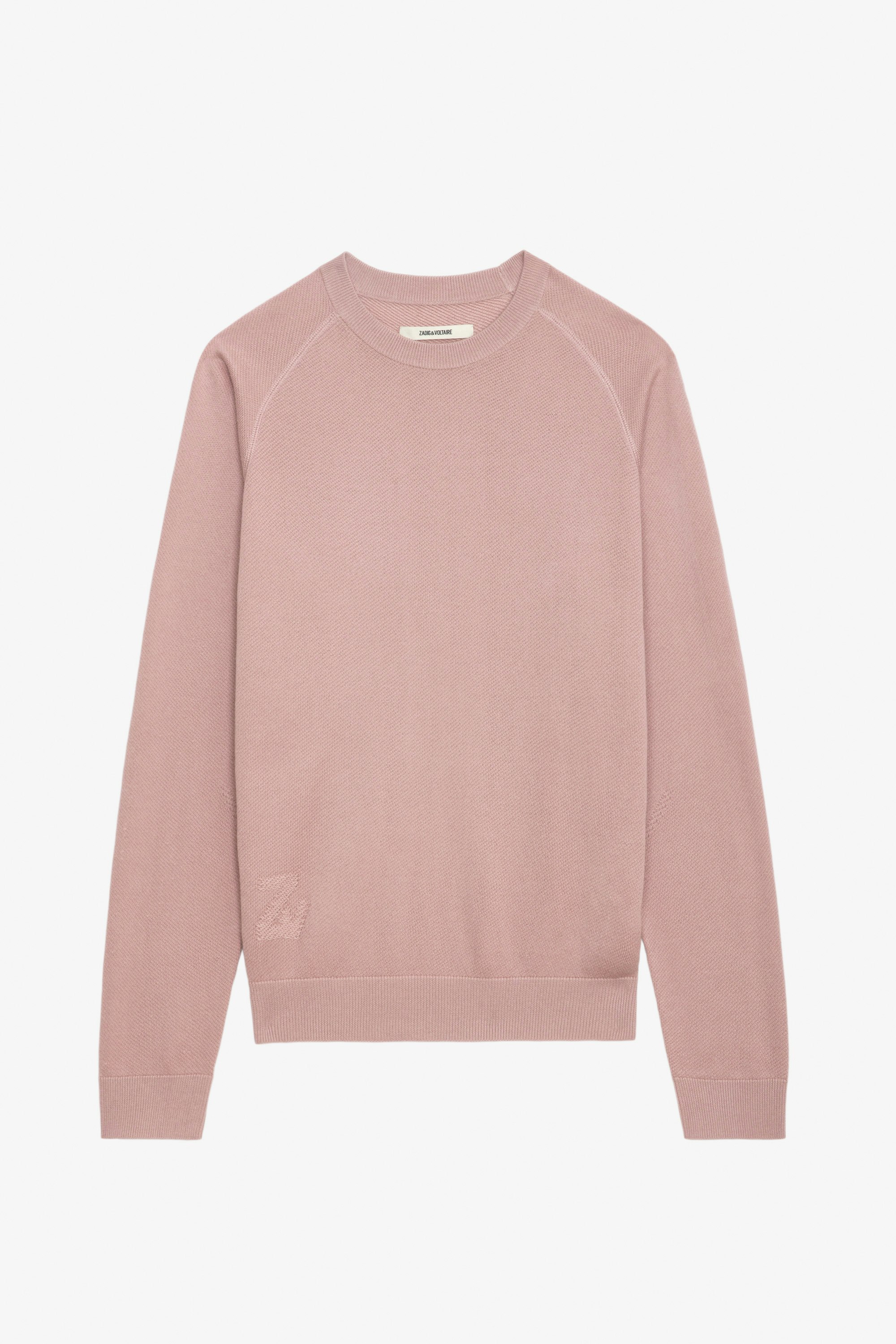 Thomaso Jumper - Pink long-sleeved sweatshirt with signature.