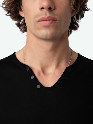 Monastir 100% Merino Wool Jumper - Tunisian jumper in 100% merino wool with long sleeves.