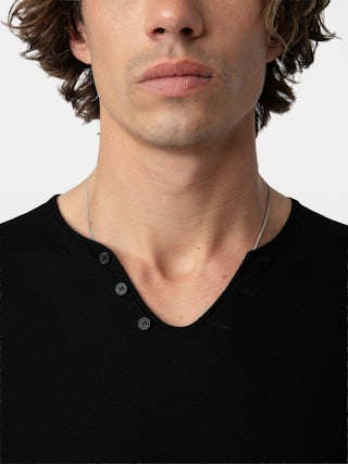 Monastir 100% Merino Wool Jumper - Tunisian jumper in 100% merino wool with long sleeves.