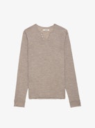 Jumper Monastir 100% Merino Wool - Grey 100% merino wool long-sleeved jumper with Henley neckline.