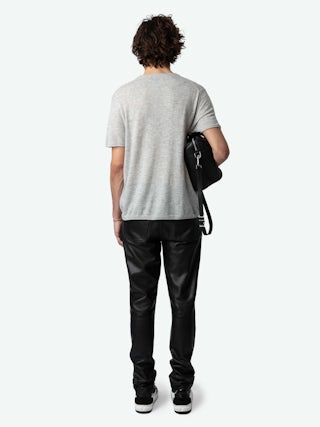 Jimmy Jumper 100% Cashmere - Round neck jumper with short sleeves.