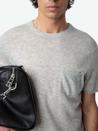 Jimmy Jumper 100% Cashmere - Round neck jumper with short sleeves.