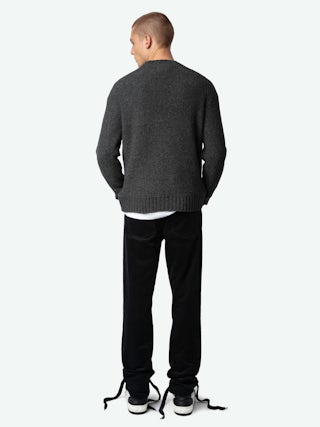 Jordan Jumper 100% Merino Wool - Grey 100% merino wool jumper with long sleeves and Skull design.