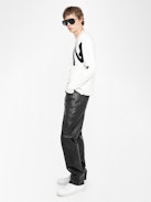 Teiss Cashmere Sweater - Men’s navy blue feather cashmere sweater.