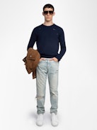 Jordan Jumper - Round neck jumper with distressed effect.