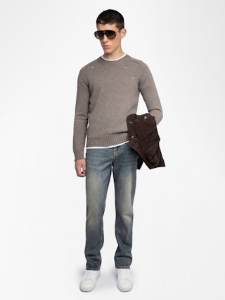 Jordan Jumper - Jumper with round neck and distressed effect.