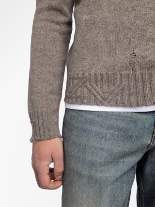 Jordan Jumper - Jumper with round neck and distressed effect.