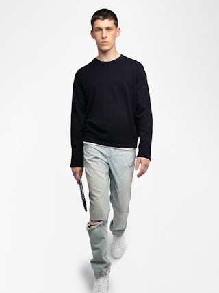 Marko Sweater - Sweater with crew neck and western patch.