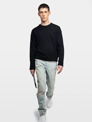 Marko Sweater - Sweater with crew neck and western patch.