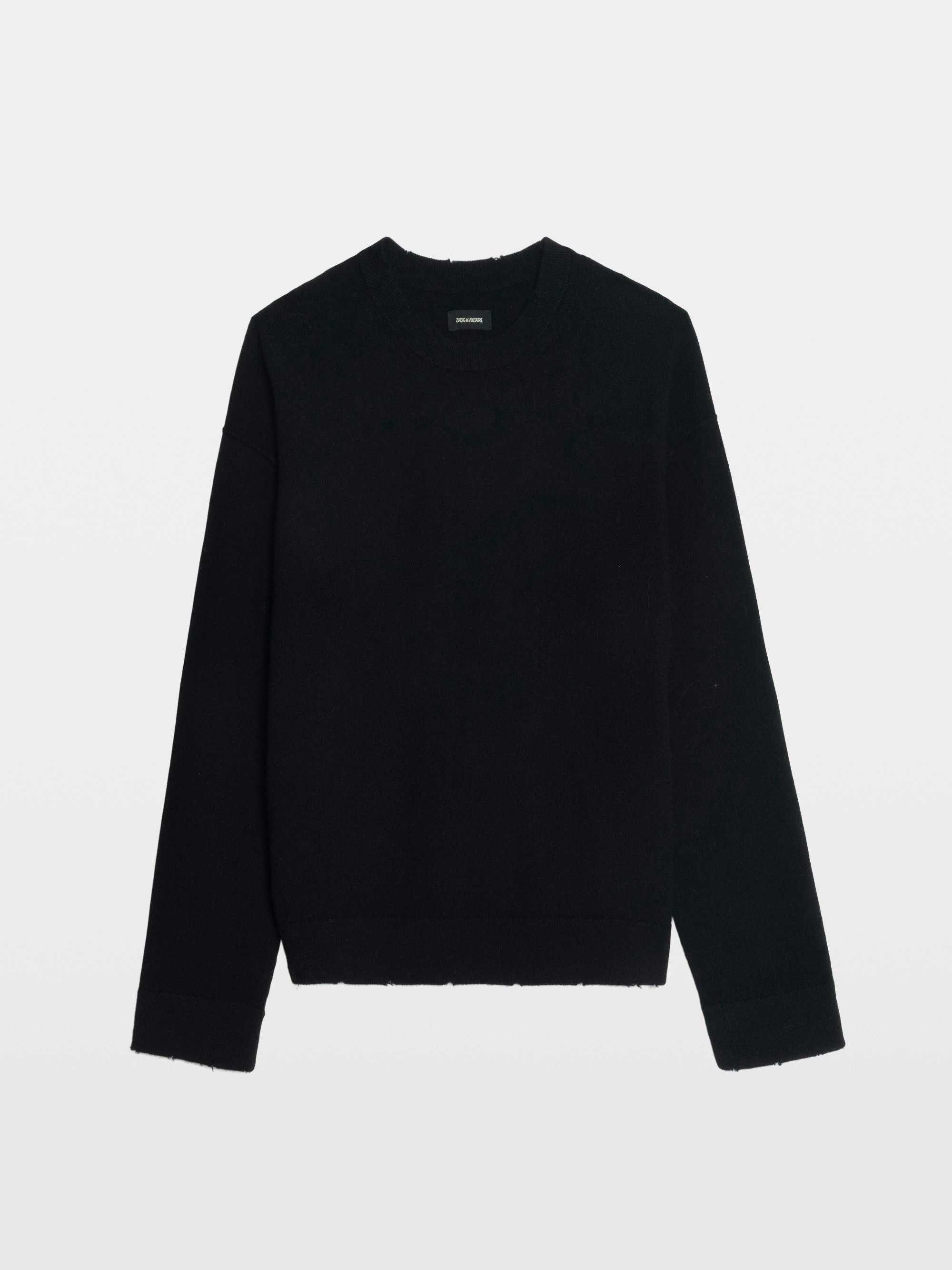 Jordan Sweater in Wool and Cashmere Navy | Zadig&Voltaire