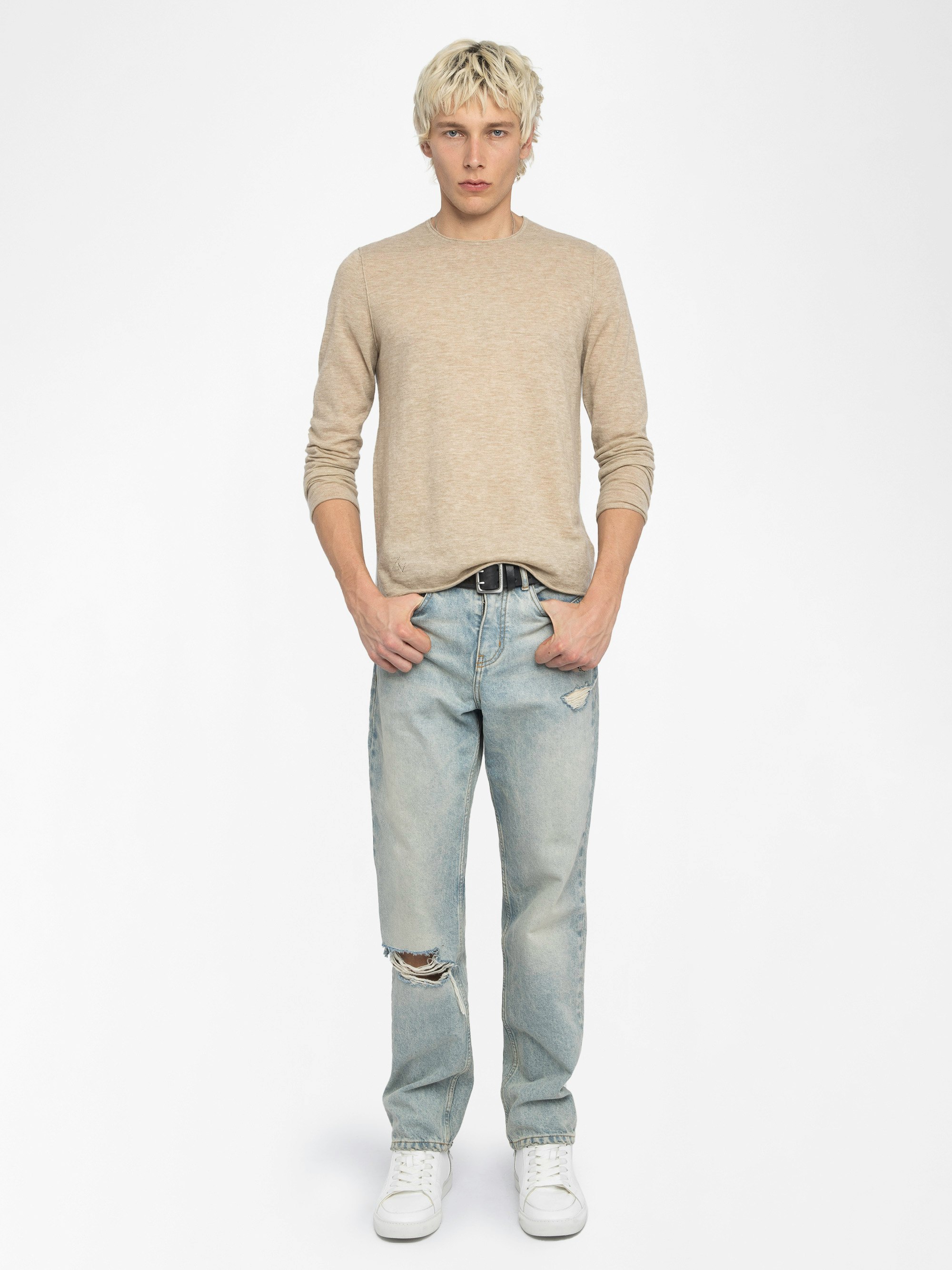Maglione Teiss 100% Cashmere - Maglione girocollo a maniche lunghe.