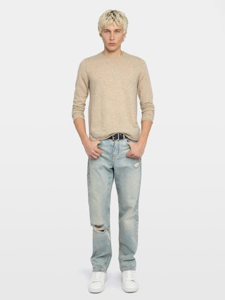 Teiss Cashmere Sweater - Round neck sweater with long sleeves.