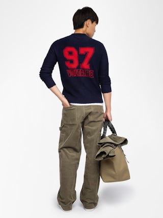 Sweater Jordan - Round neck sweater with long sleeves featuring intarsia 97 voltaire on the back.