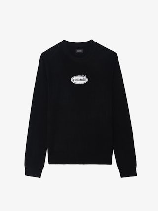 Kennedy Sweater - Round neck sweater with intarsia on the front.