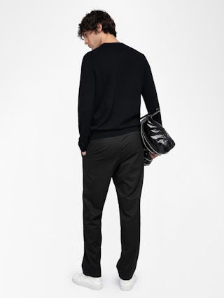 Kennedy Sweater - Round neck sweater with intarsia on the front.