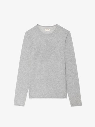 Teiss Cashmere Sweater - Round neck sweater with long sleeves featuring a print on the back.
