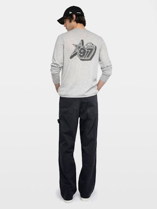 Pull Teiss 100% Cachemire - Pull col rond manches longues avec imprimé au dos.