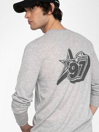 Teiss Cashmere Sweater - Round neck sweater with long sleeves featuring a print on the back.