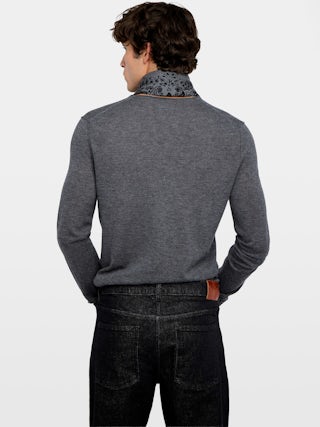 Pull Monastir 100% Cachemire - Pull col tunisien à manches longues.