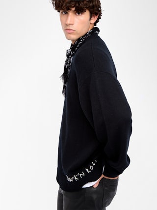 Jumper Swonny - Round neck jumper with front inscription.