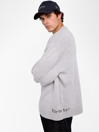 Jumper Swonny - Crew-neck sweater with front lettering.