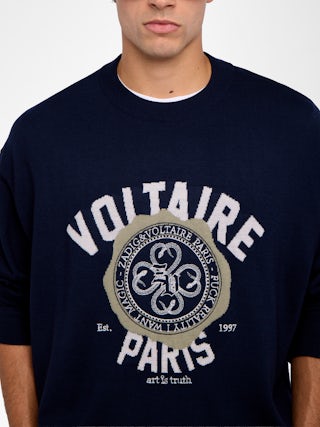 Maglia Swonny 100% Lana - Maglia girocollo con jacquard sul davanti.