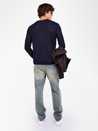 Pull Monastir 100% Cachemire - Pull à col tunisien avec broderie Revoltaire.