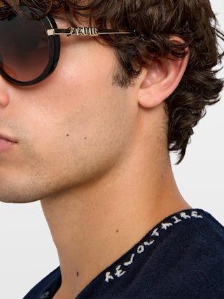 Pull Monastir 100% Cachemire - Pull à col tunisien avec broderie Revoltaire.