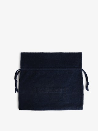 Nacky 100% Cashmere Socks - Mid-length socks in 100% navy blue cashmere, with a pouch.