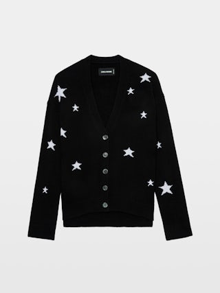 Mirka Cardigan 100% Cashmere - 100% cashmere cardigan with star motif.