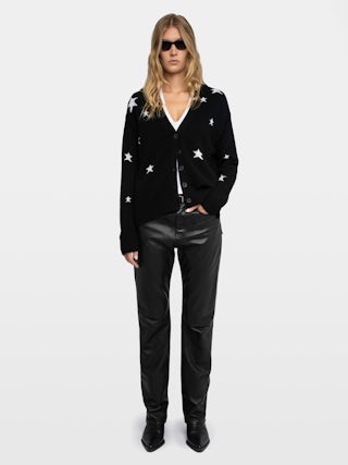 Mirka Stars Cashmere Cardigan - Studded with stars in intarsia jacquard, this long-sleeved button front 100% cashmere cardigan is infinitely soft.