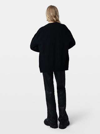 Mirka Cardigan 100% Cashmere - 100% cashmere cardigan adorned with star-shaped jewel buttons.