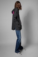 Salma Cardigan - Women's gray merino knit hoodie