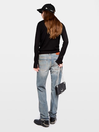 Jemma Wool Cardigan - V-neck cardigan with jewel buttons.