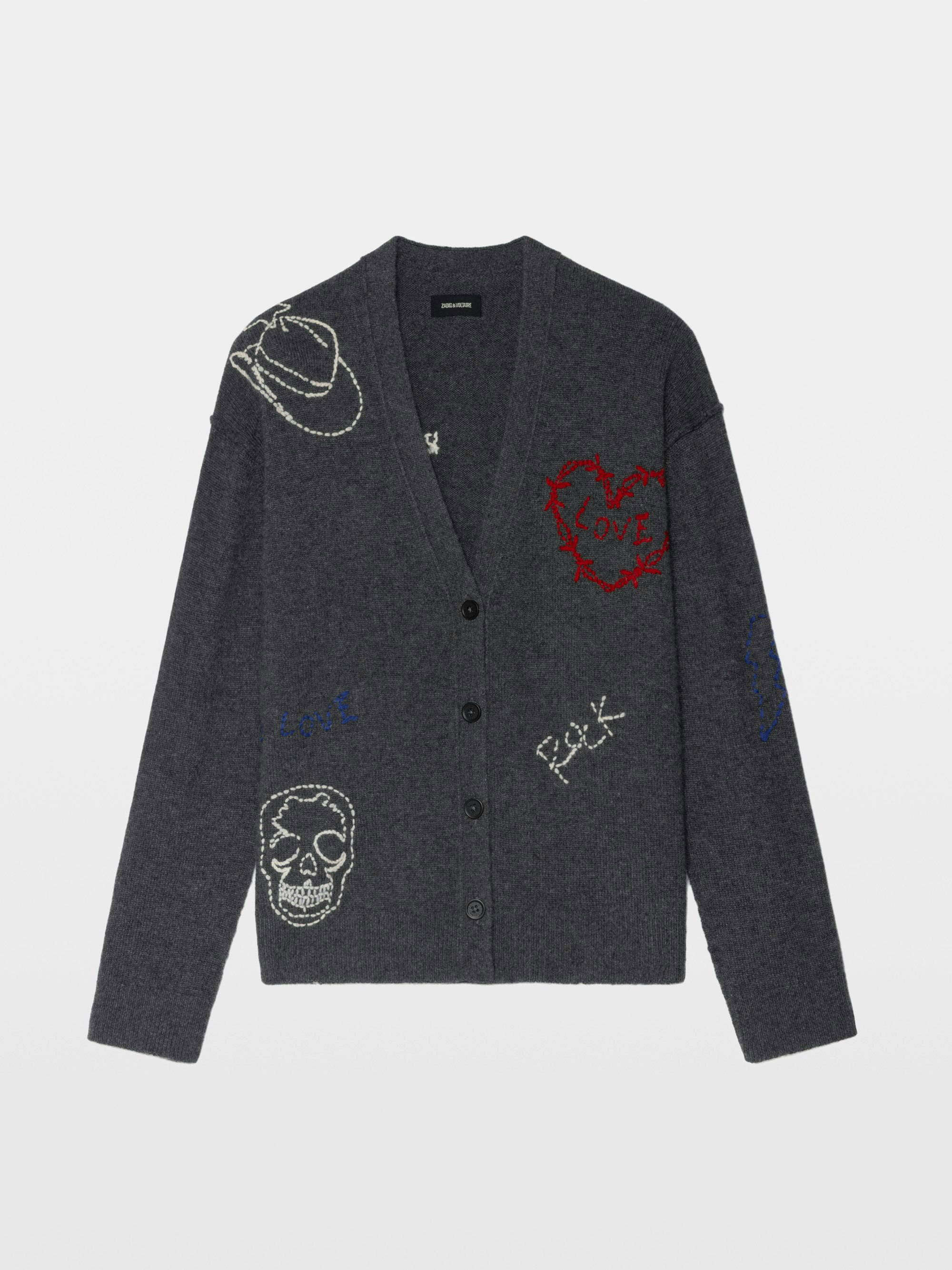 Mirka Stars Cashmere Cardigan in Black | Zadig&Voltaire