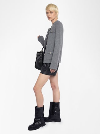 Cardigan Lucy - Buttoned cardigan jacket with patch pockets.