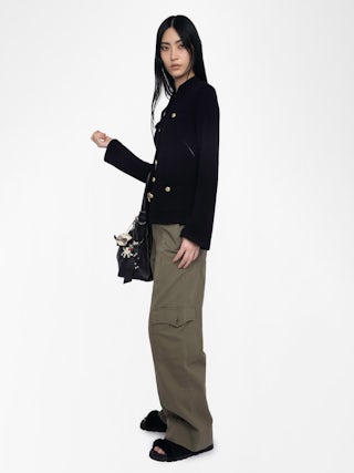 Cardigan Lucy - Buttoned cardigan jacket with patch pockets.