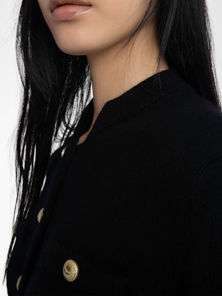 Cardigan Lucy - Buttoned cardigan jacket with patch pockets.