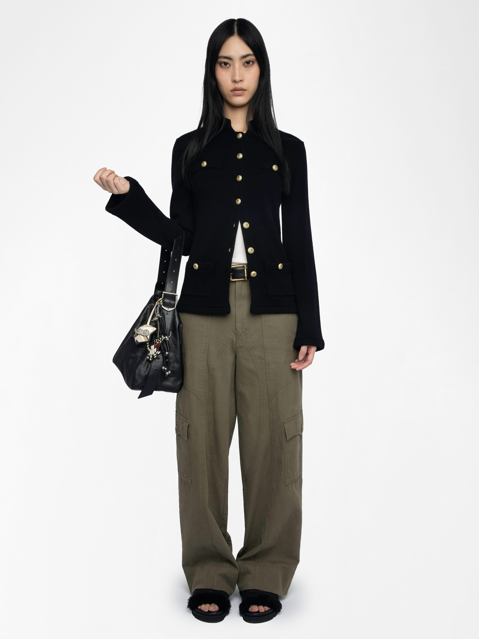 Cardigan Lucy - Buttoned cardigan jacket with patch pockets.