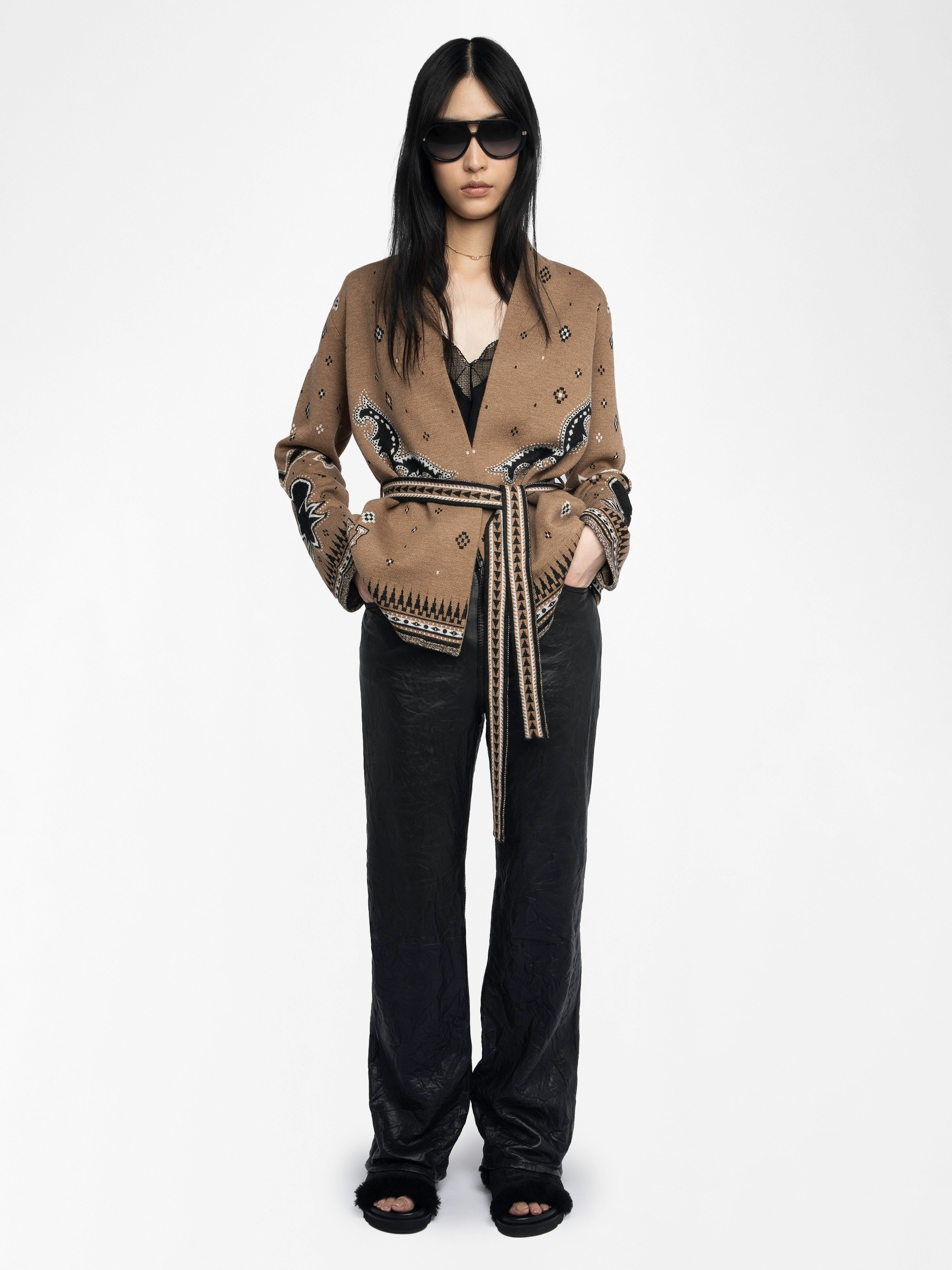 Cardigan Kala 100% Merinowolle - Cardigan aus elektronischem Jacquard.