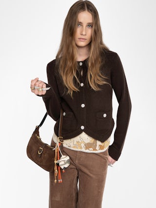 Westia 100% Cashmere Cardigan - Round neck buttoned cardigan.