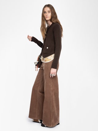 Westia 100% Cashmere Cardigan - Round neck buttoned cardigan.