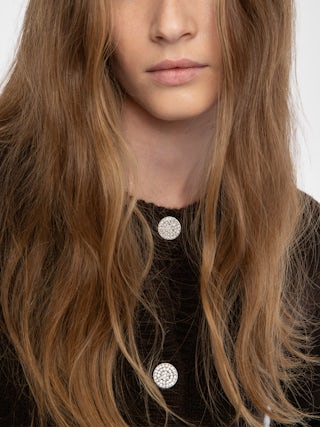 Westia 100% Cashmere Cardigan - Round neck buttoned cardigan.