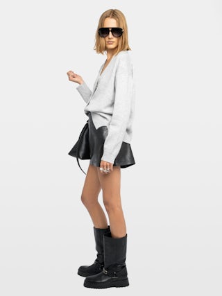 Cardigan Mirkaz 100% Cachemire - Cardigan boutonné avec strass western avant dos.