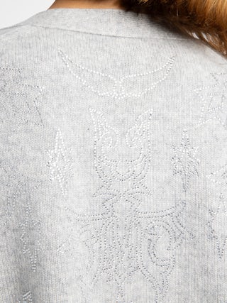 Mirkaz Cashmere Cardigan - Buttoned cardigan with western rhinestones front and back.