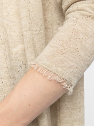 Daffyz Cardigan 100% Cashmere - V-neck pointelle cardigan.